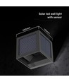 V-Tac 9W Solara vegglampe med sensor - IP65, sort, 3-i-1 CCT, solcelle