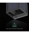 V-Tac 9W Solara vegglampe med sensor - IP65, sort, 3-i-1 CCT, solcelle
