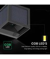 V-Tac 9W Solara vegglampe med sensor - IP65, sort, 3-i-1 CCT, solcelle