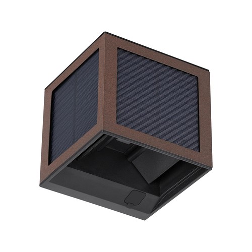 V-Tac 9W Solara vegglampe med sensor, CCT - IP65, Corten-hus, solcelle, PIR-sensor