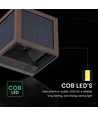 V-Tac 9W Solara vegglampe med sensor, CCT - IP65, Cortenfarget, solcelle