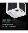 V-Tac 9W LED solcellevegglampe med sensor - CCT, IP65, hvitt hus, PIR-sensor