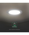 V-Tac 6W Ø10,6cm Backlit LED innfellingspanel - 3-i-1 CCT, CREE chip, 6 års garanti, rund