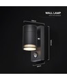GU10 vegglampe med PIR-sensor - IP44 utendørs, uten lyskilde