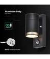 GU10 vegglampe med PIR-sensor - IP44 utendørs, uten lyskilde