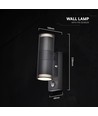 V-Tac GU10 vegglampe med PIR-sensor - Opp/ned-lys, IP44 utendørs, sort, uten lyskilde