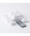 6-pakning hvite LED-telys inkl. ladebase - Inkl. fjernkontroll, timer