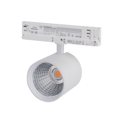 LEDlife 30W hvit DALI skinnespot - RA 90, 38 grader, 3-faset