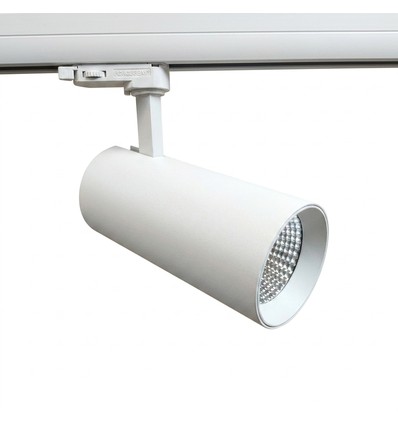 Outlet: 30W LED skinnespot - 3-faset, hvit, 3000lm, 3000K, RA90