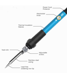 Loddebolt med justerbar temperatur - 60W, sett inkl. holder og 5 loddespisser