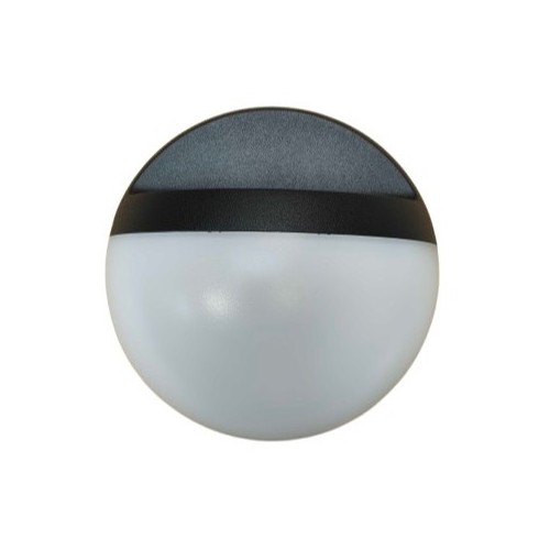 Outlet: 12W LED vegglampe - IP54 utendørs, rund, sort, inkl. lyskilde