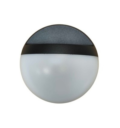 12W LED vegglampe - IP65 utendørs, Rund, sort, inkl. lyskilde