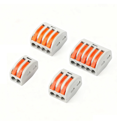 46 stk. Skrueløs koblingsklemme - 0,32-2,5mm2, for 2/3/4/5 ledninger