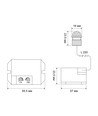 PIR bevegelses- og lyssensor 800W - IP65, innebygd sensor