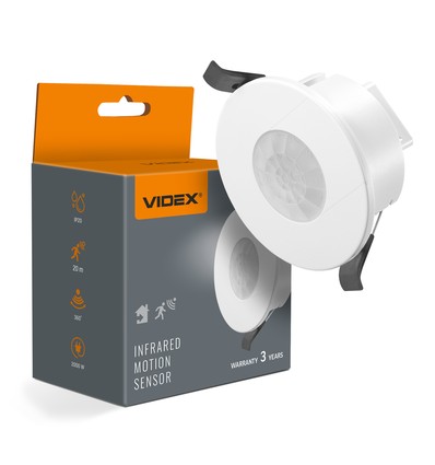 PIR bevegelses- og lyssensor 1200W - Hvit, innebygd sensor
