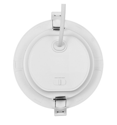 12W Dure 3 innfellingspanel - CCT, IP54, Ø14,5cm, hvit kant, 110 grader, rund