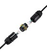 Sort rund koblingsboks, 5-leder - IP68 vanntett, for skjøting av ledninger, Ø4-14mm kabel
