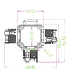 Sort rund koblingsboks, 5 ledere - For sammenkobling av ledninger, DALI/1-10V dimming, IP68 vanntett