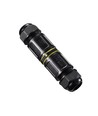 Sort rund koblingsboks, 5 ledere - For sammenkobling av ledninger, DALI/1-10V dimming, IP68 vanntett