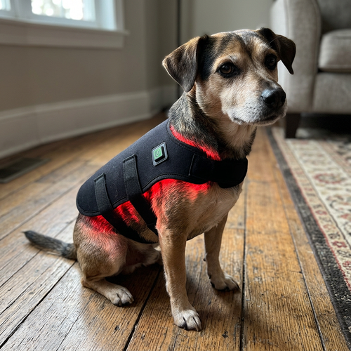 Lysterapi-vest til hund eller katt - Infrarød, 10W, med batteri, 52 x 30 cm