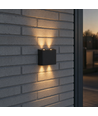 4W Luna opp/ned vegglampe - IP54 utendørs, CCT, 3 lysfarger, sort, inkl. lyskilde