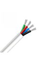 10m RGB-kabel, hvit rund - 4x0,35mm², 12V-24V til LED-strip