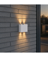 4W Luna opp/ned vegglampe - IP54 utendørs, CCT, 3 lysfarger, hvit, inkl. LED