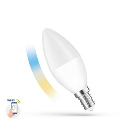 LED lyskilder LED 5W Smart Home LED pære - Tuya/Smart Life, Google Home, Amazon Alexa kompatibel, C38, E14