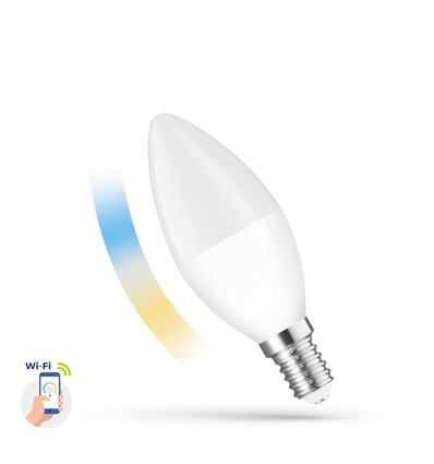 LED 5W Smart Home LED pære - Tuya/Smart Life, Google Home, Amazon Alexa kompatibel, C38, E14