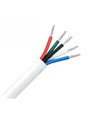 100m RGBW kabel, hvit rund - 5x0,35mm², 12V-24V til LED-strip