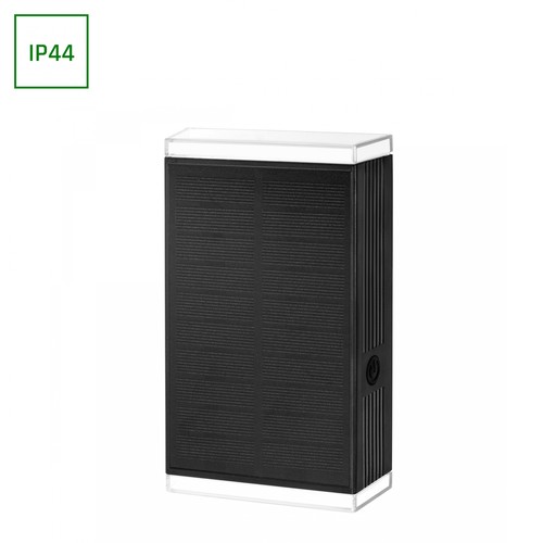 Lumina Dublo solcelle vegglampe, 3000K - 1800mAh, 16x10cm, sort kant, inkl. lyskilde