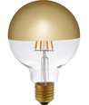 E27 4W dimbar LED kronepære - G95, toppforsølvet gull, 350lm, 2500K, filament globe