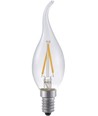E14 1,5W dimbar LED kronepære med tipp - C35, 140lm, 2500K, klart glass, filament