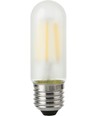 E27 5W dimbar LED rørpære - 9,5cm, 470lm, matt glass, filament