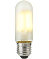 E27 5W dimbar LED rørpære - 9,5cm, 470lm, matt glass, filament