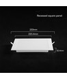 18W kvadratisk LED innfellingspanel - CCT, Backlit, CREE chip, 6 års garanti