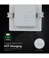 18W kvadratisk LED innfellingspanel - CCT, Backlit, CREE chip, 6 års garanti