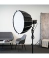 Softbox med raster, Ø65cm - For 200W/300W flomlys, sort