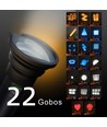 10W LED Foto effektlys håndholdt - Multi-farge fotolys med 22 Gobo-motiver / effekter