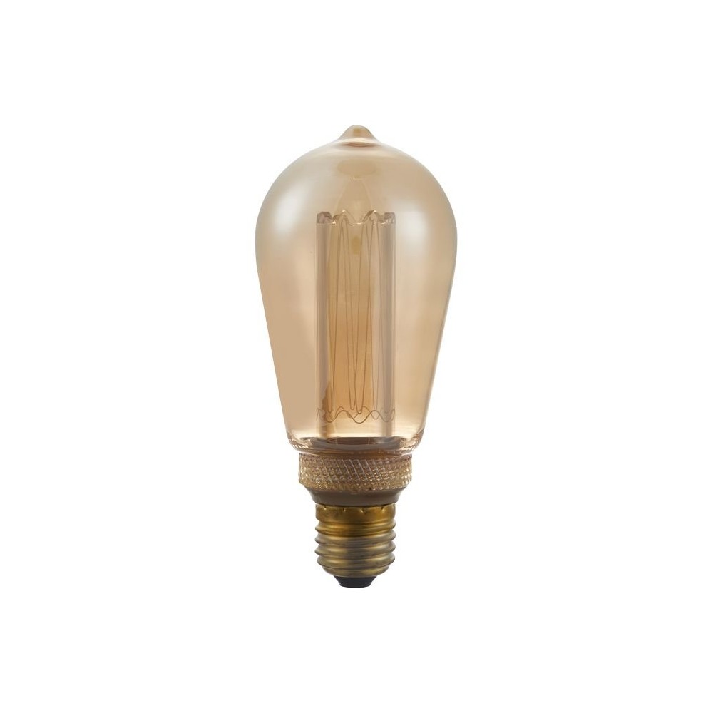 E27 3,5W dimbar LED-pære - ST64, Vintage Rustika, 1800K, gullfarget glass, 100lm - Dimbar : Dimbar, Kulør : Ekstra varm