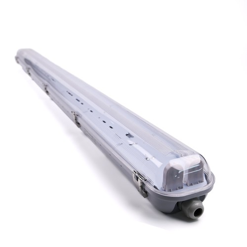 120cm Industriarmatur - Til 2x 120cm T8 LED-rør, IP65 vanntett, gjennomgangskoblet