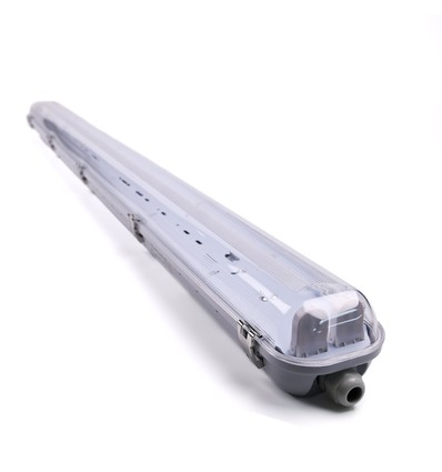 120cm Industriarmatur - Til 2x 120cm T8 LED-rør, IP65 vanntett, gjennomgangskoblet