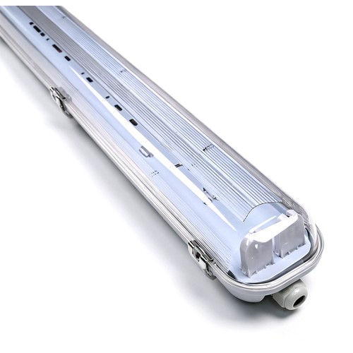 150cm Industriarmatur - Til 2x 150cm T8 LED-rør, IP65 vanntett, gjennomgangskoblet