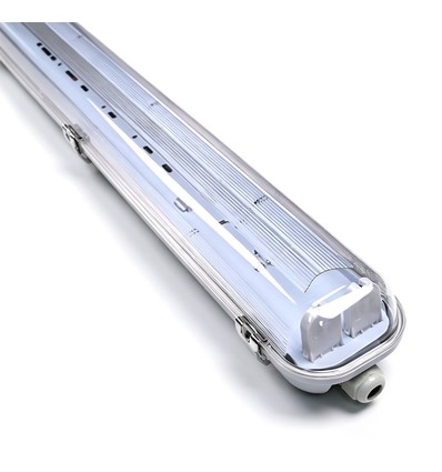 150cm Industriarmatur - Til 2x 150cm T8 LED-rør, IP65 vanntett, gjennomgangskoblet