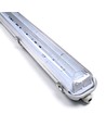 IP65 T8 LED armatur - Til 2x 120 cm LED rør, IP65 vanntett, Gjennomtrådet