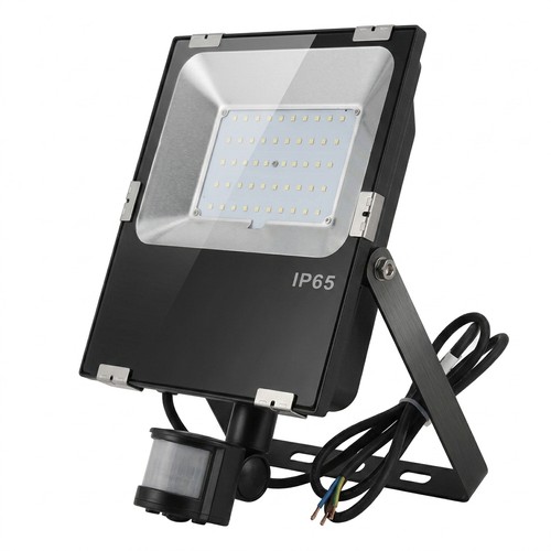 Outlet: 50W lyskaster med sensor - IP65, sort, arbeidslampe, PIR-sensor