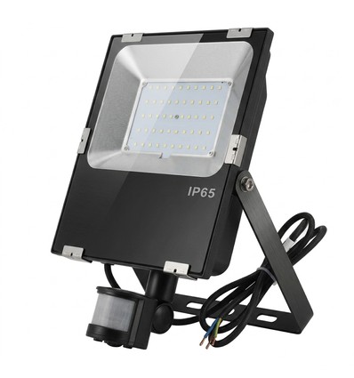 Outlet: 50W lyskaster med sensor - IP65, sort, arbeidslampe, PIR-sensor