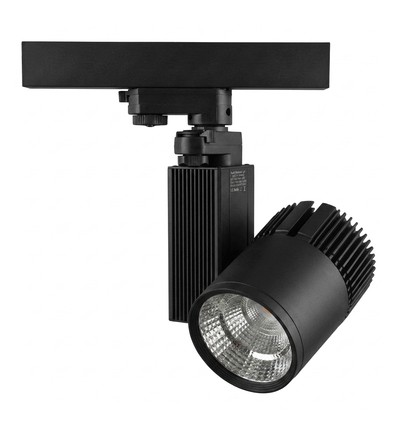 Outlet: 35W LED skinnespot - 3-faset, 3000K, RA90, sort