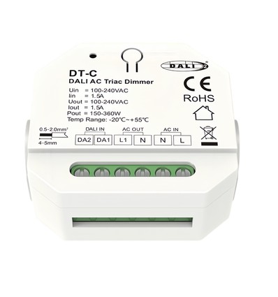 LEDlife DALI innbyggingsdimmer - DALI, push-dim, 200W LED-dimmer, for innbygging