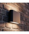 8W DuoLume vegglampe - Kvadrat, IP65, sort, opp/ned, inne/ute, inkl. lyskilde